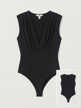 H&M Plunge V-Neck Sleeveless Bodysuit – Size M